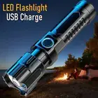 Rechargeable Telescopic Flashlight Super Bright LED Flashlights Waterproof Torch