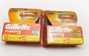 NEW Gillette Fusion 5 Blade Refill Cartridges - 12 Pack Razor Blades SEALED