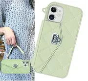 JIATAY Phone Lanyard Case for iPhone XR Case Wallet, Wrist Strap Case Protective Silicone Bag with Card Holder Slot for Women Girls (Mocha, iPhone XR)