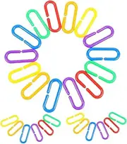 Kisangel 360pcs Colorful Plastic C Clips Chain Links for Parrot Educational Geometric Links for Early Learning Cognitive Development DIY Activities Classroom