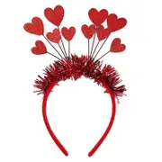 Heart Headband Valentines Day Headband Sequins Love Heart Bopper Hair Hoop Wedding Headdress Headpiece Party Supplies Red silk peach heart