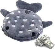 [Generic] Small Shark Coin Purse - Shark Coin Purse | Shark Cute Earphone Storage Bag, Embroidery Pattern Boy Wallet with Zipper, Shark Kids Wallet Zipper Closure Cartoon for Boy Girl, Gray, Refer to