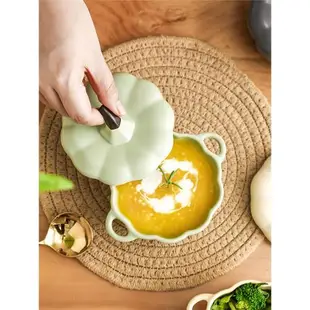 南瓜碗家用蒸蛋陶瓷碗雙耳烤碗隔水燉盅燕窩糖水甜品銀耳碗家用