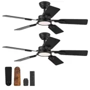 2 Pack Ceiling Fans with Lights, 42 Inch Ceiling Fan and Remote with 5 Blades...