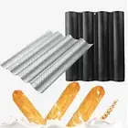 French 4-Baguette Pan Non Stick Bread Baking Loaf Mold Cooking-Silver-Steel Tray