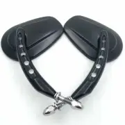 HongK Big Clear Black Mirrors For 8mm Harley Dyna Super Glide Convertible FXDS