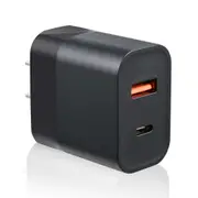 30W Dual Port USB Fast Charger USB-C & USB-A Power Adapter PD QC 3.0 W