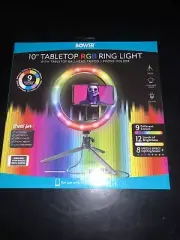 Bower 10" Tabletop RGB Selfie Ring Light Vlog Live Streaming Social Media Lamp
