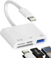 Lector Tarjeta SD para Camara Compatible con Adaptador OTG Lightning Conector