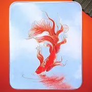 Generic DIY Filigree Cloisonne Enamel Paint by Numbers Kit,KOI Fish,Pre-Drawn Painting for Adults Beginners and Kids,8"" Wx 6"" L, Folk Art, NUMKOIFishF8