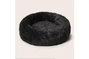 Snooza Calming Cuddler Plush Faux Fur Cosy Pet Dog Bed Charcoal - 3 Sizes