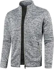 [Qolkmuiy-GJ] Men's Winter Turtleneck Knitted Cardigan Casual Long Sleeve Zipper Sweaters Knitted Sweater with Zipper Pockets