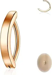 [HENYQANN] Belly Button Piercing Ring 14G Belly Button Piercing Jewellery Surgical Steel Belly Button Ring Reverse Curved Navel Piercing Silver Gold Rose Gold
