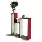 Modern Laser Cut Wood Pedestal with Sideboard and Console Table All in One
