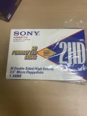 30 Sony 2HD IBM Formatted HD Floppy Diskettes 3.5" 1.44MB 10MFD-2HD New