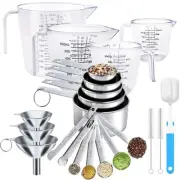 Measuring Cups and Spoons Set 22 Piece, 11 Stainless Steel Nesting Measuring ...