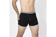 Mens Cotton Modal Boxer Briefs Black/Grey