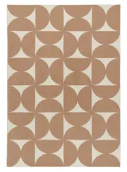 Loopsie Rousham Brown and Cream Geometric Washable Rug