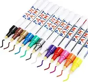 Uniqal 12x Photo Color Paint Pen Marker Permanent, Permanent Paint Marker Pen for Writing on Fabrics Glass Wood Oil