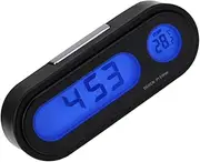 JUMPLAWN 1Pc Vehicle Mounted Clock with Temperature Display Professional Car with LED Backlight Easy to Install Durable Material for Car Dashboard