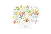 60pc Le Toy Van Wooden Petilou Uppercase Letters w Bag Play Set Kids 18m+