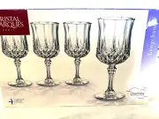 NIB Set of 4 Longchamp Cristal d'Arques Wine, Ice Tea, 24% lead crystal