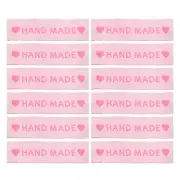 50pcs Handmade with Love Sewing Labels Embroidered Label Tags 2.17"L Pink