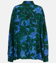 [Dries Van Noten] Dries Van Noten Printed silk shirt AU 10 green