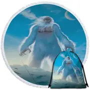 Legendary Creature Art Yeti Round Beach Towel