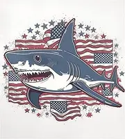 Caihoyu Refrigerator Magnet Cover Decorative Magnetic Dishwasher Front Door Cover Sticker for Home Kitchen Decor, 23x26 Inch A Independence Day with A Shark Head in The Creative Illustration Of The Am