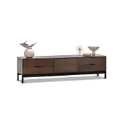 Macy Walnut & Black Entertainment Unit