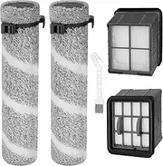 3930F Brush Roll Replacement Filter for Bissell CrossWave OmniForce Edge Cordless Multi-Surface Hard Floor Wet Dry 3930F, 3933, V2, 3999z Vacuum, 2 Pack Roller Brush, 2 Pack Hepa Filters