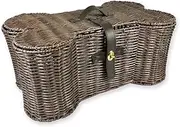 Bone Dry DII Medium Wicker-Like Bone Shape Storage Basket, 21x13x8, Pet Organizer Bin for Home Décor, Pet Toy, Blankets, Leashes and Food