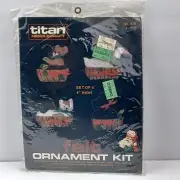 Titan Needlecraft Felt Ornament Kit 1985 Bear Goose Cat Scottie Dog #478