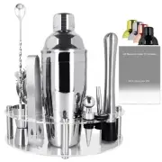 9Pcs/Set Cocktail Shaker Set with Stand, 750ml (25oz) Cocktail Shaker Bartend...