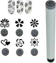Nail Stamps for Manicure, Replaceable Reusable Instant Nail Stamp Stencils, Compact Manicure Accessories for Adults Beginners Enthusiasts Professionals