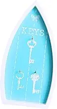 Alipis 1Pc Mediterranean Style Wall Mounted Hat Rack Key Hanging Organizer with Storage Hooks Backboard Wall Decor for Living Room Bathroom Kitchen and