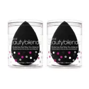 2 PCS Beauty Blending Makeup Sponge Applicator Latex Free Foundation Puff black