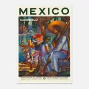 Galrie Vibrant Mexico Xochimilco Vintage Travel Poster Unique Art Print for Collectors, Poster Only, A4 21 x 30cm (8 x 12inch)