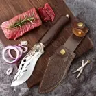Hand Forged Knife Butcher Boning Knife Wood Handle Utility Knife Chef Slicing Fi