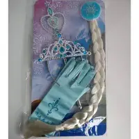 在飛比找Yahoo!奇摩拍賣優惠-冰雪奇緣愛紗Elsa皇冠四件組皇冠權杖假髮手套