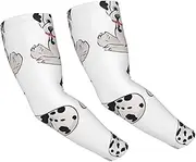 [FHEDVBN] Cute Dalmatian Arm Sleeves Compression Arm Covers for Men Women Outdoor Sun Sleeves Cooling Sports Sleeve, Black