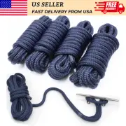 4 Pack 1/2” X 15’ Dock Lines Marine Grade Double Braided Nylon Line 12" Eyelet