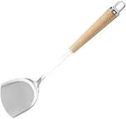 NAMOARLY Stainless Steel Turner Spoon Spatula with Ergonomic Beech Handle Kitchen Utensils for Home Cooking Catering and Buffets Convenient Hanging Storage