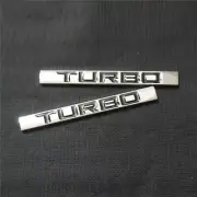 2x Chrome Black Big TURBO Metal Emblem Sticker Badge Decal SUV Engine Type Motor (for: Peugeot)