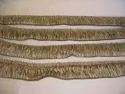 12-7/8Y ROBERT ALLEN DURALEE MOSS SAGE PEAR GREEN BRUSH FRINGE UPHOLSTERY TRIM