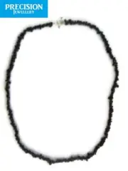 Black Tourmaline Chips Necklace Gemstone Crystal Healing Protection Grounding