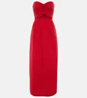 [Adriana Degreas] Adriana Degreas Gathered cotton jersey maxi dress AU 14 red