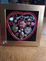 Vintage and new jewelry art. Elegance collage gold 5x5 frame. One of a kind
