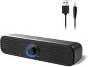 1Mii Computer Speakers for Desktop Laptop Tablet, USB Powered PC Black/silver